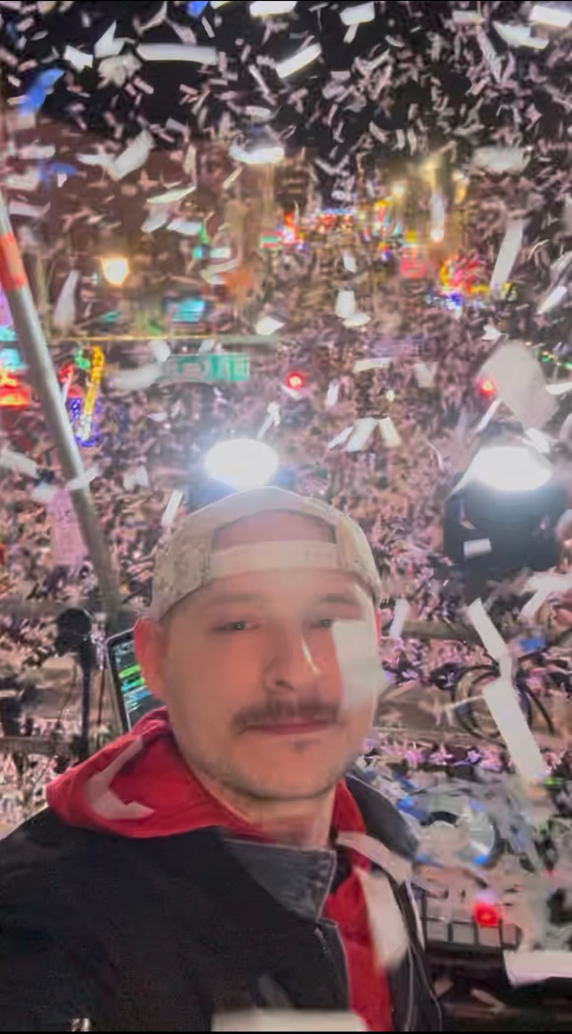 NYE on Beale Street 2026 - tower stage, LED screens, and crowd on Beale Street